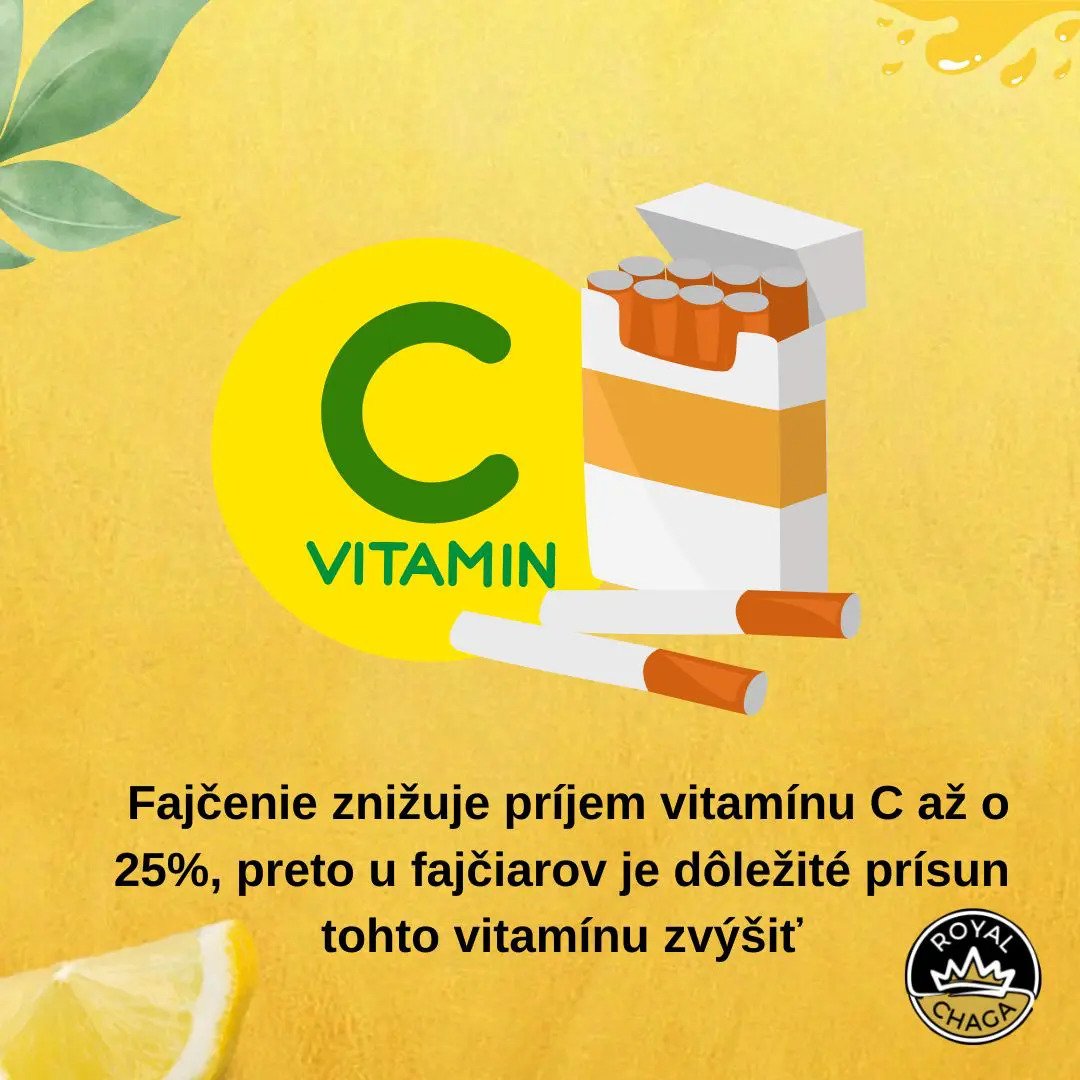 Fajčenie znižuje príjem vitamínu C